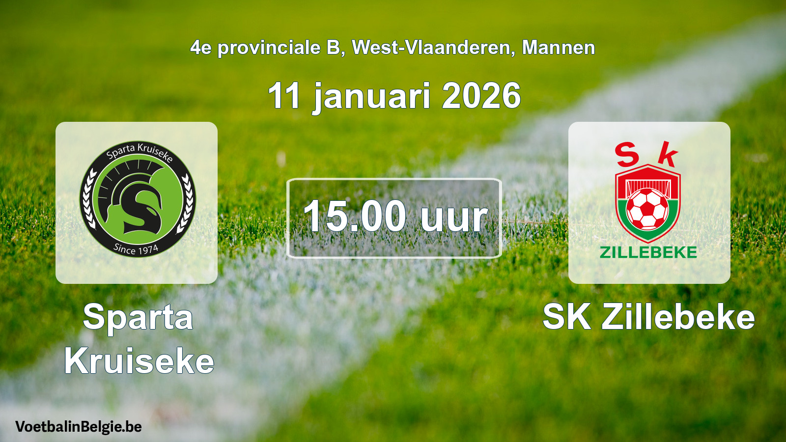 Scheduled match men football: Sparta Kruiseke - SK Zillebeke (11 January 2026)