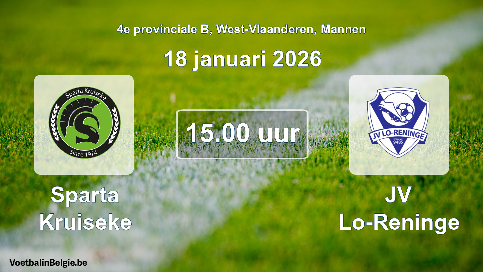 Scheduled match men football: Sparta Kruiseke - JV Lo-Reninge (18 January 2026)