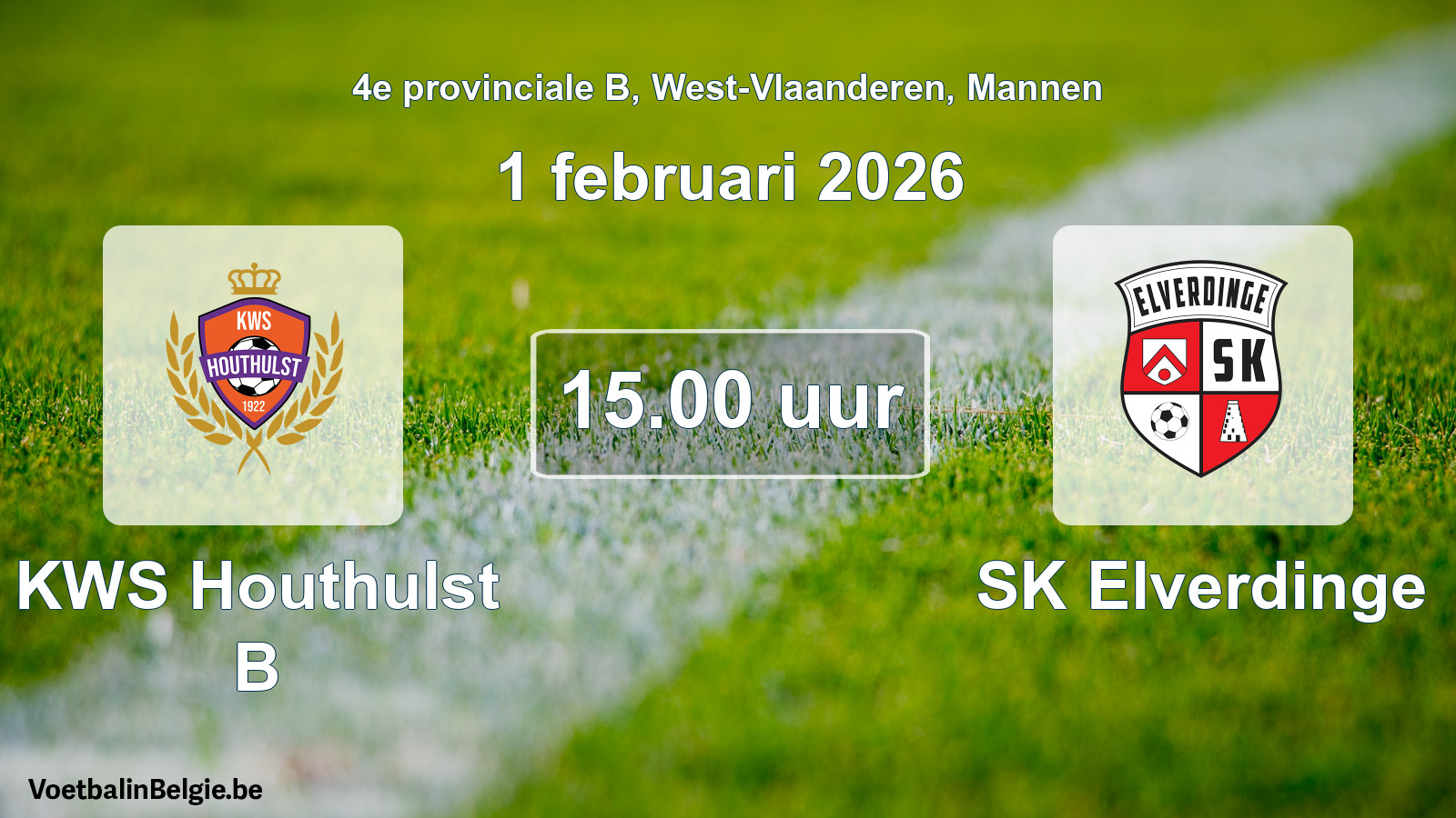 Scheduled match men football: KWS Houthulst B - SK Elverdinge (1 February 2026)