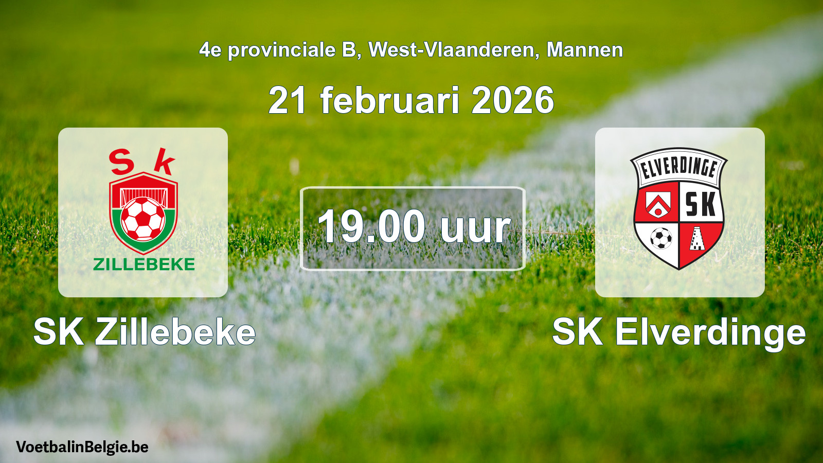 Scheduled match men football: SK Zillebeke - SK Elverdinge (21 February 2026)