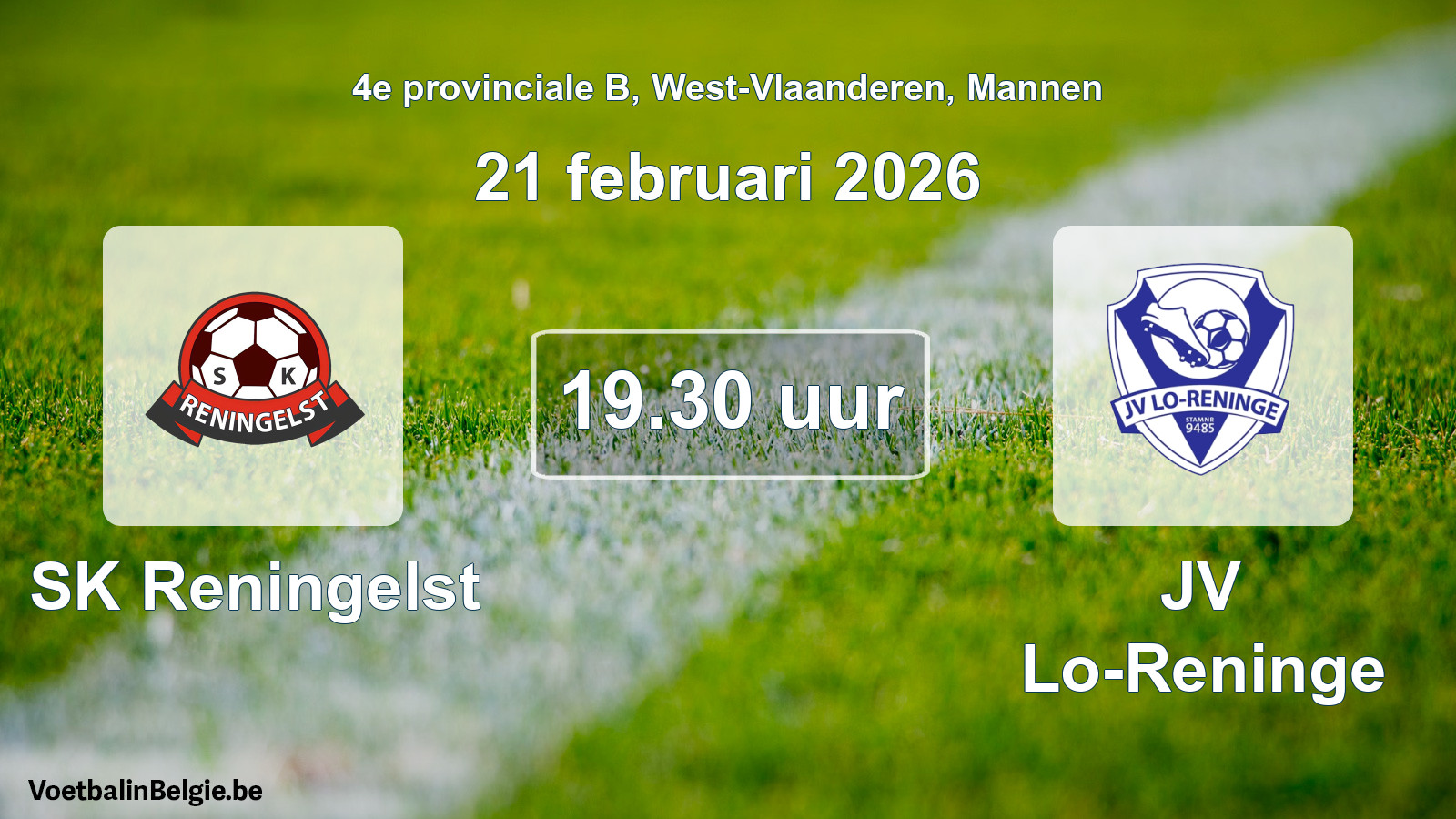 Scheduled match men football: SK Reningelst - JV Lo-Reninge (21 February 2026)