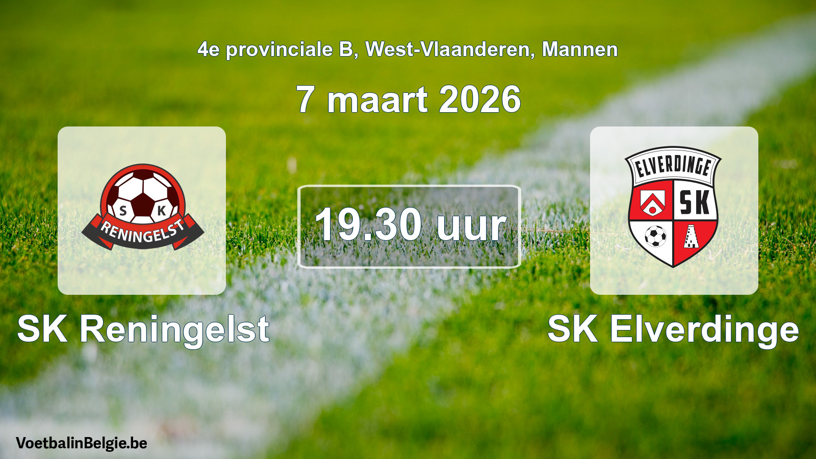 Scheduled match men football: SK Reningelst - SK Elverdinge (7 March 2026)