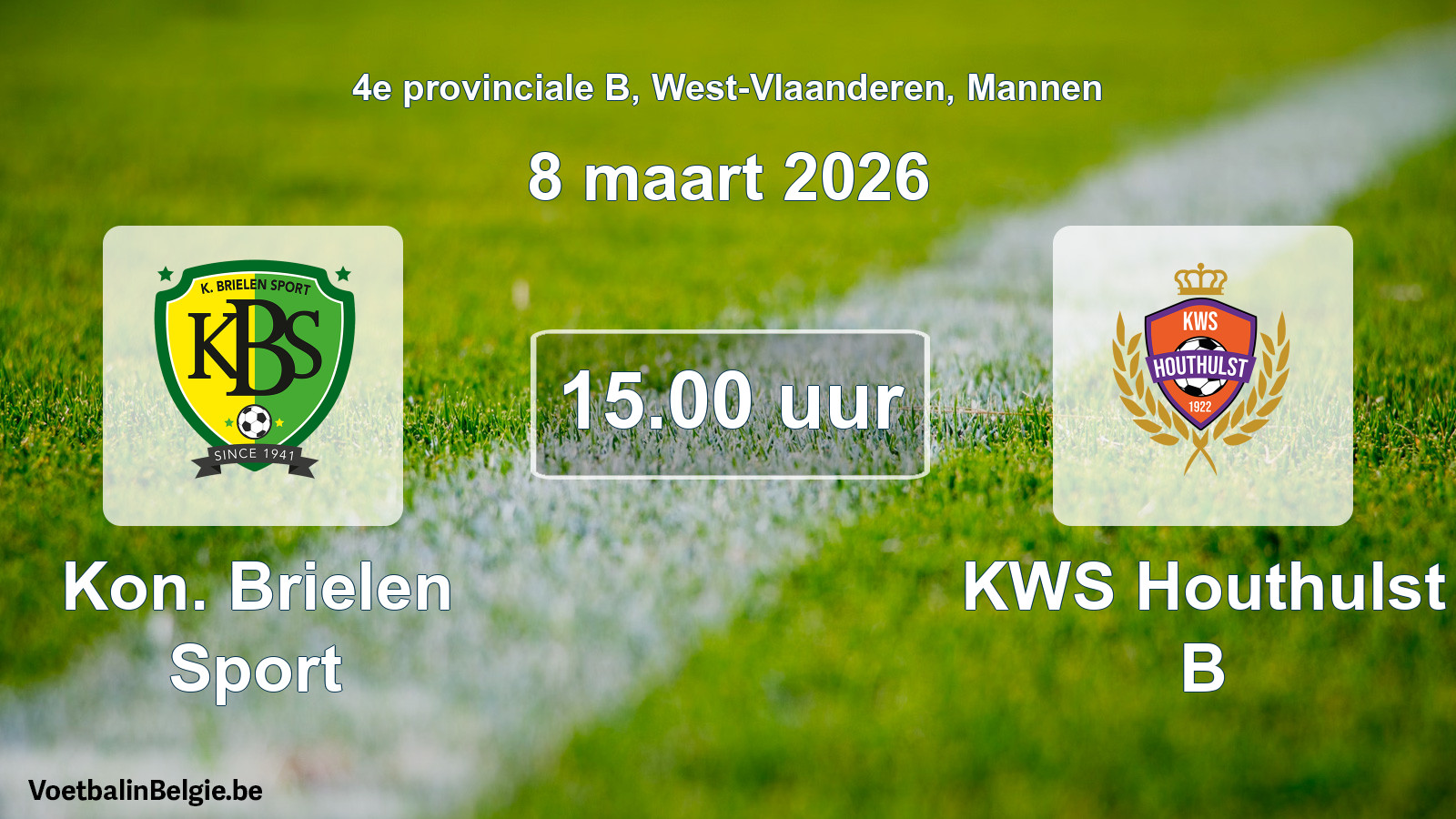 Scheduled match men football: Kon. Brielen Sport - KWS Houthulst B (8 March 2026)