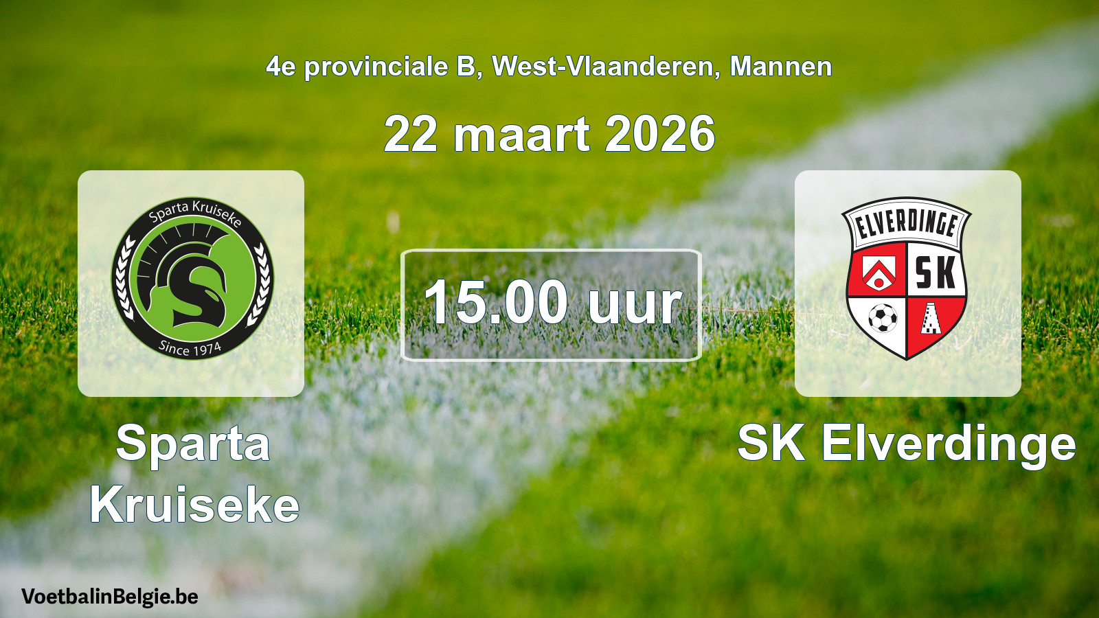 Scheduled match men football: Sparta Kruiseke - SK Elverdinge (22 March 2026)