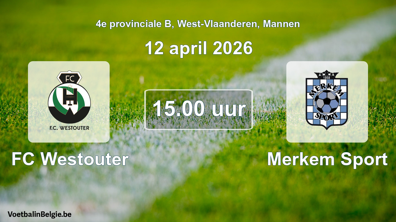 Scheduled match men football: FC Westouter - Merkem Sport (12 April 2026)