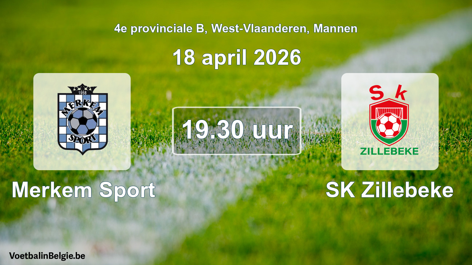 Scheduled match men football: Merkem Sport - SK Zillebeke (18 April 2026)