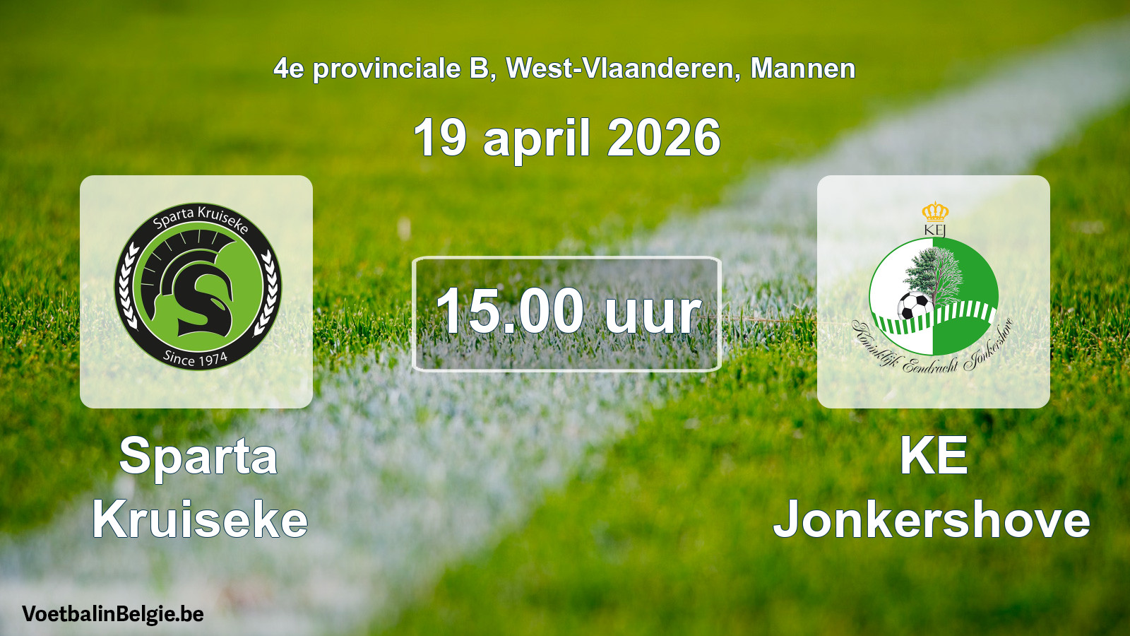 Scheduled match men football: Sparta Kruiseke - KE Jonkershove (19 April 2026)