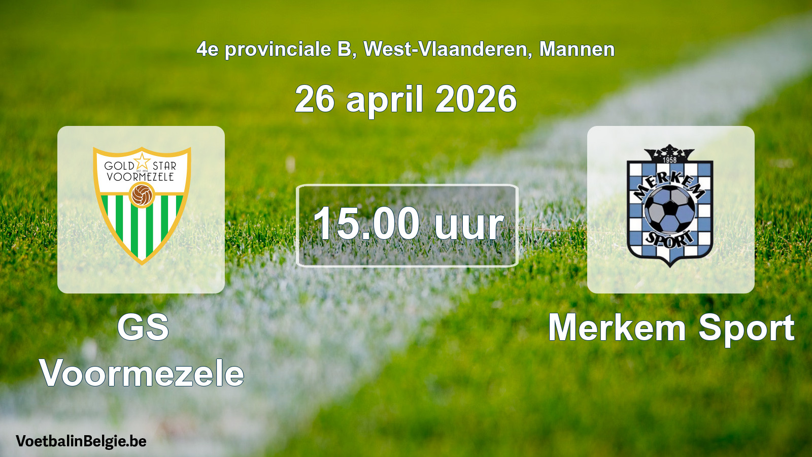 Scheduled match men football: GS Voormezele - Merkem Sport (26 April 2026)
