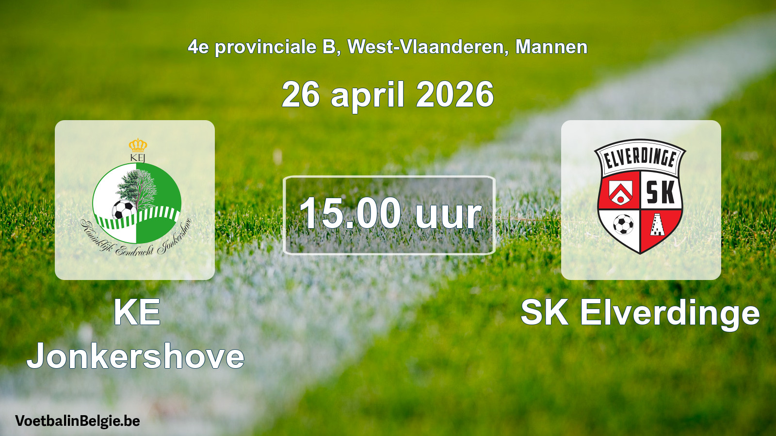 Scheduled match men football: KE Jonkershove - SK Elverdinge (26 April 2026)