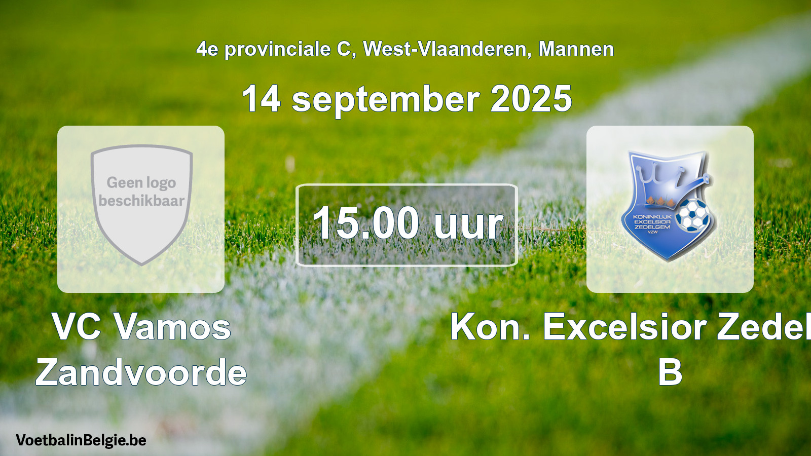 Scheduled match men football: VC Vamos Zandvoorde - Kon. Excelsior Zedelgem B (14 September 2025)