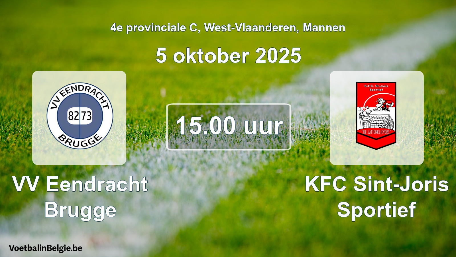 Scheduled match men football: VV Eendracht Brugge - KFC Sint-Joris Sportief (5 October 2025)