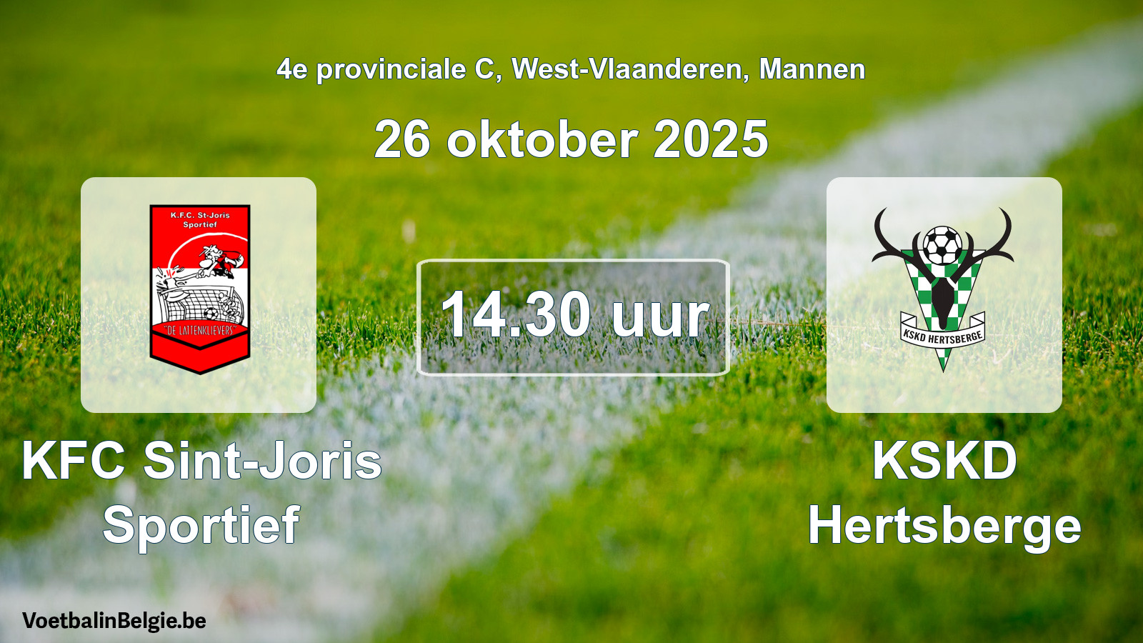 Scheduled match men football: KFC Sint-Joris Sportief - KSKD Hertsberge (26 October 2025)
