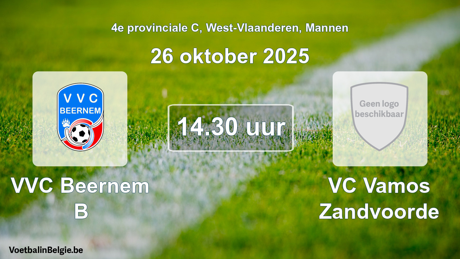 Scheduled match men football: VVC Beernem B - VC Vamos Zandvoorde (26 October 2025)