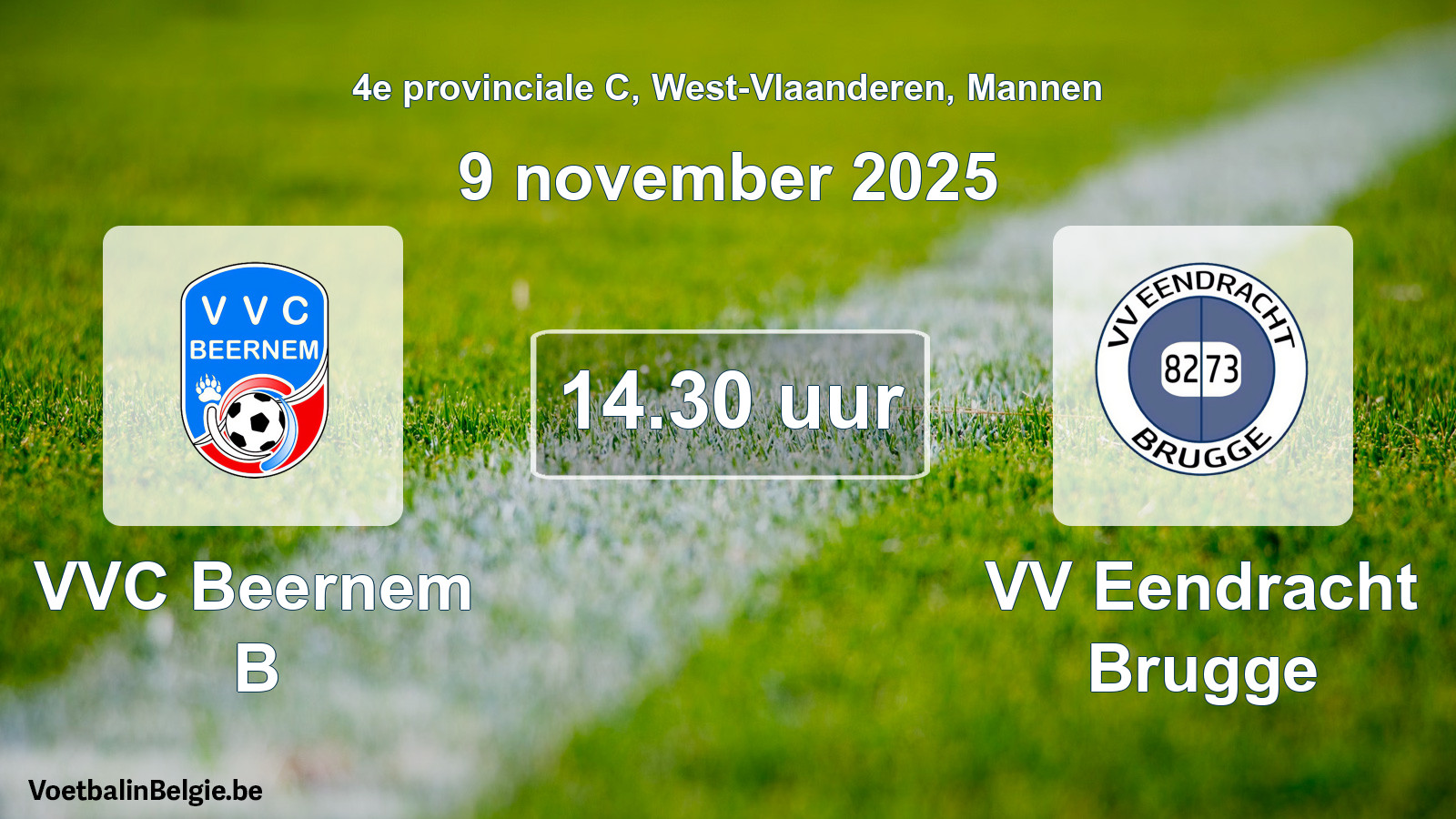 Scheduled match men football: VVC Beernem B - VV Eendracht Brugge (9 November 2025)