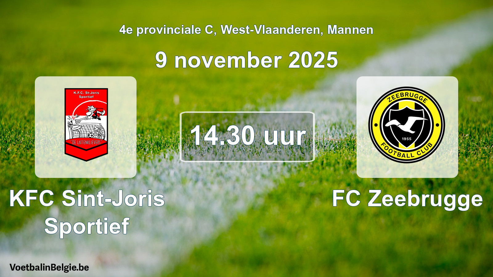 Scheduled match men football: KFC Sint-Joris Sportief - FC Zeebrugge (9 November 2025)
