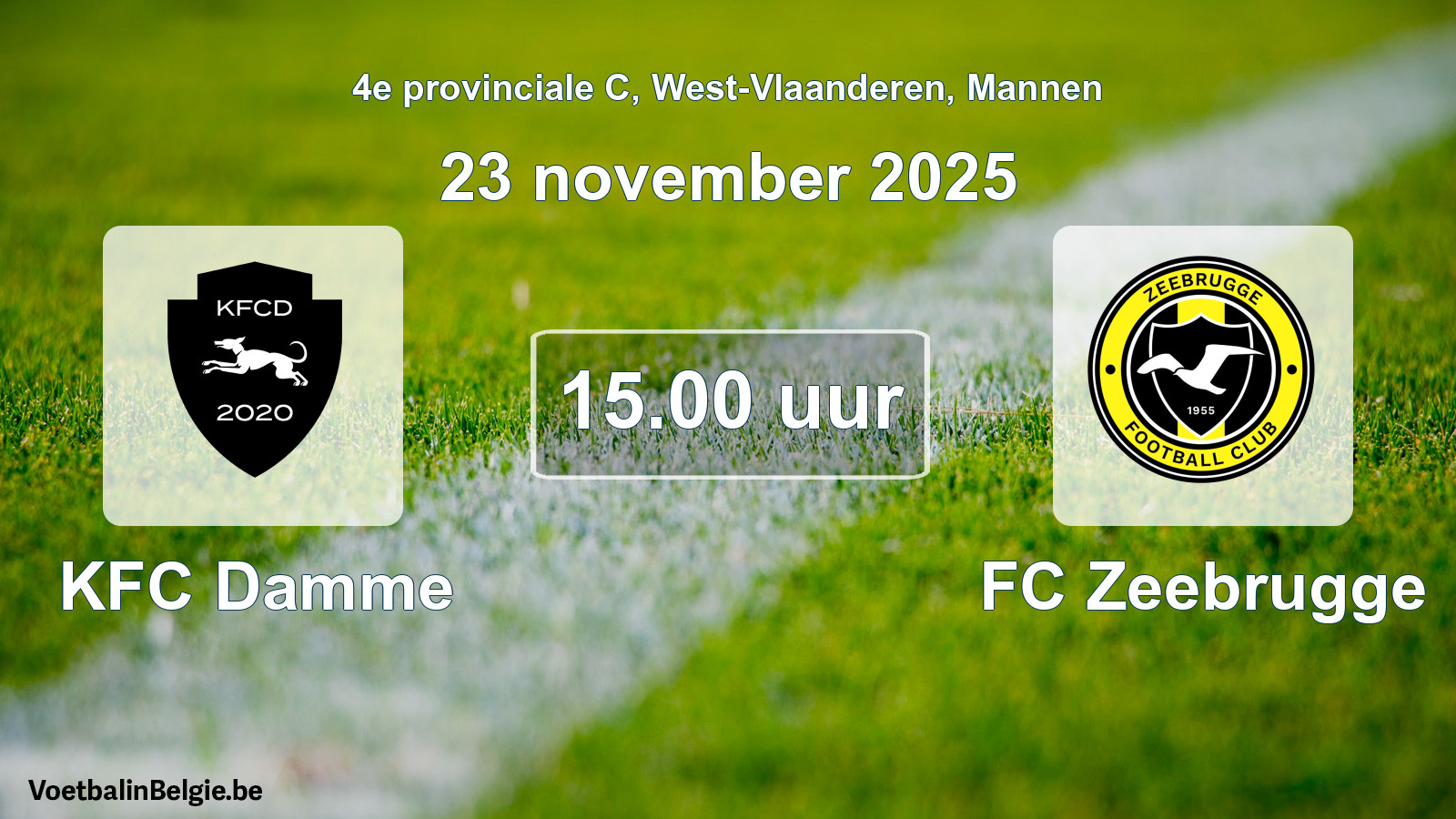Scheduled match men football: KFC Damme - FC Zeebrugge (23 November 2025)