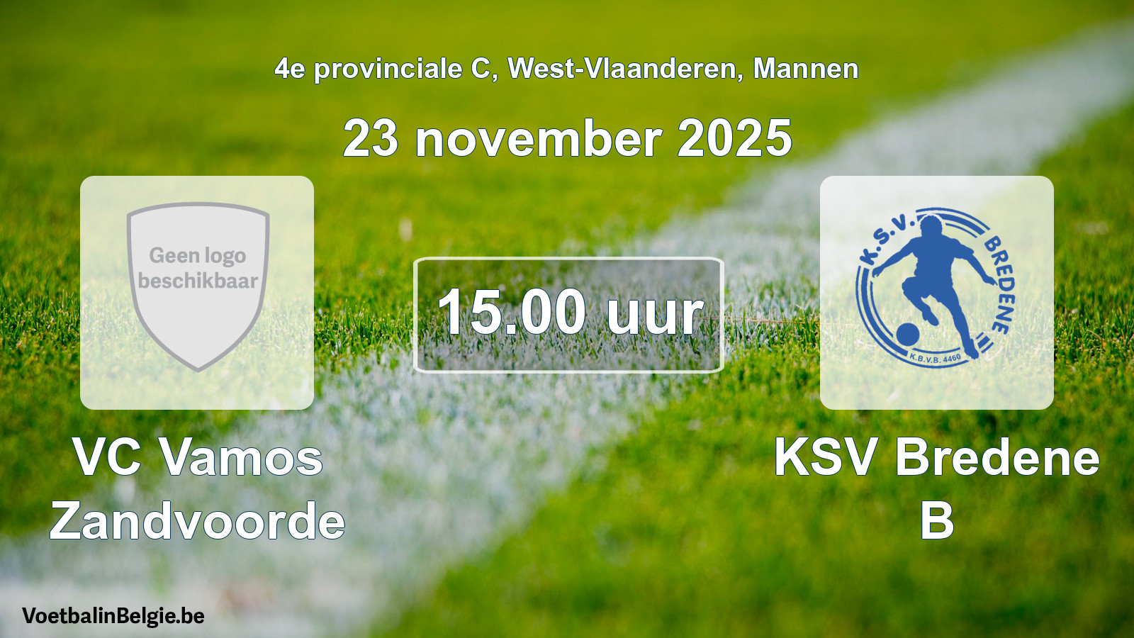 Scheduled match men football: VC Vamos Zandvoorde - KSV Bredene B (23 November 2025)
