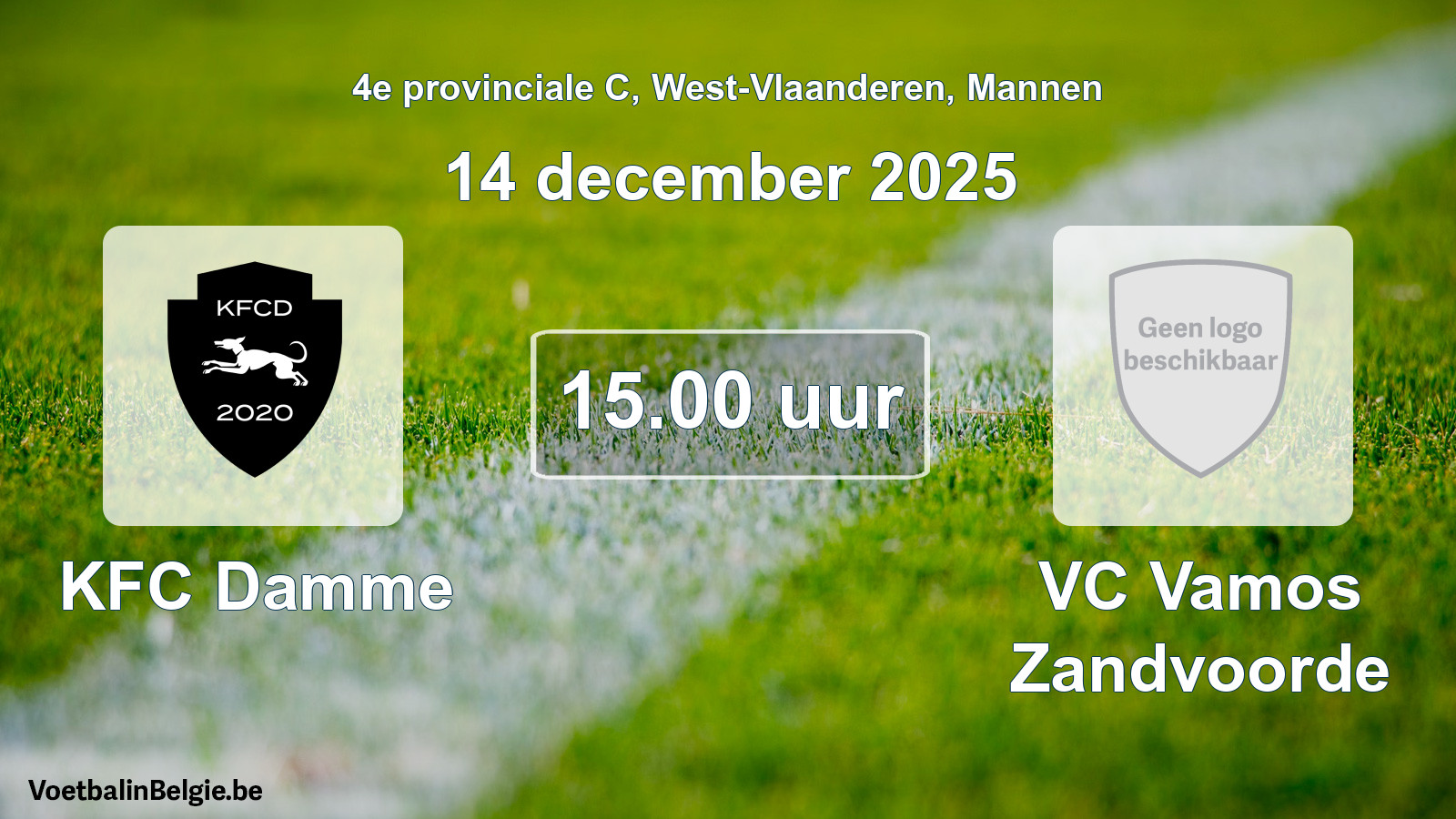 Scheduled match men football: KFC Damme - VC Vamos Zandvoorde (14 December 2025)