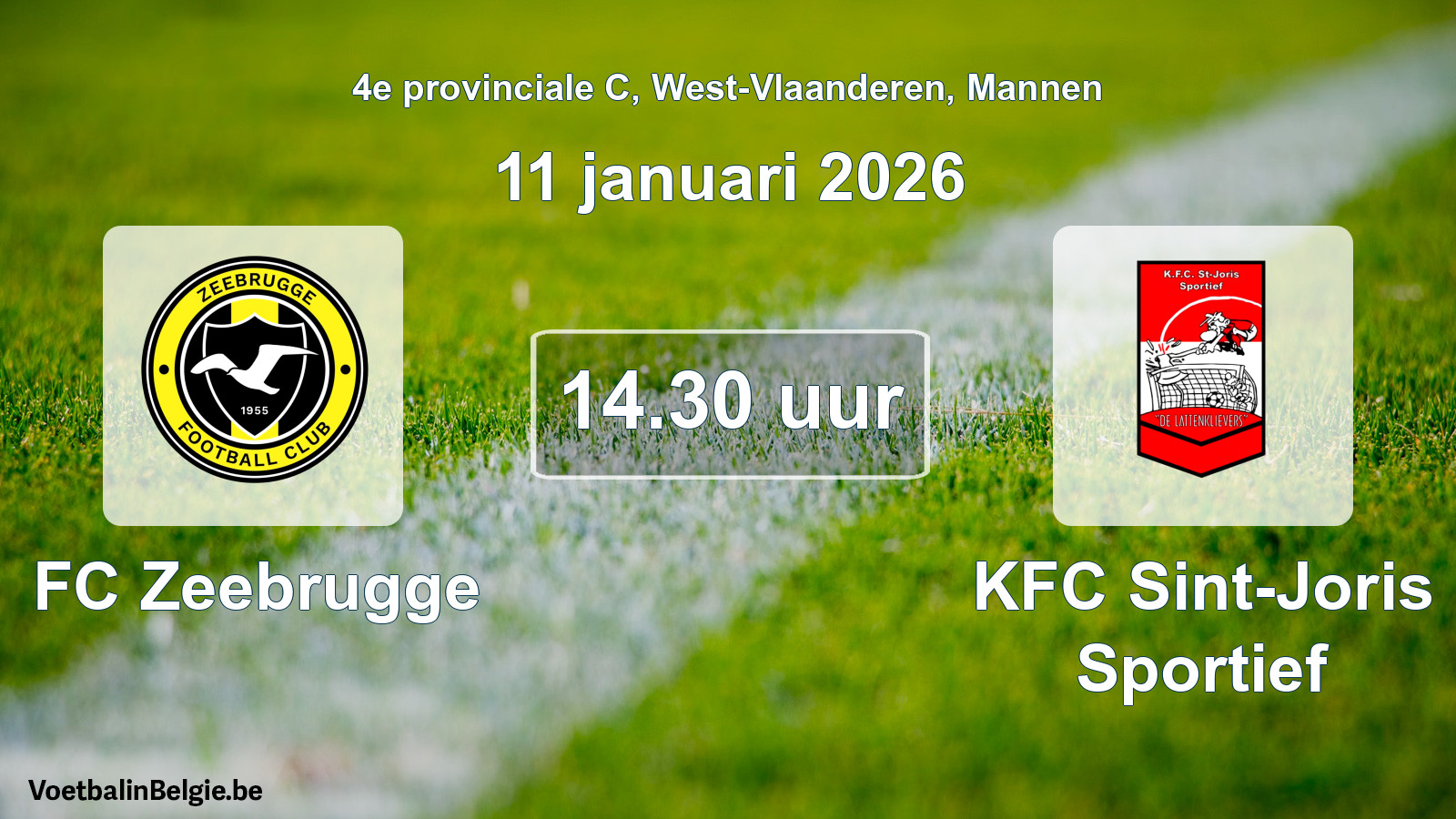 Scheduled match men football: FC Zeebrugge - KFC Sint-Joris Sportief (11 January 2026)