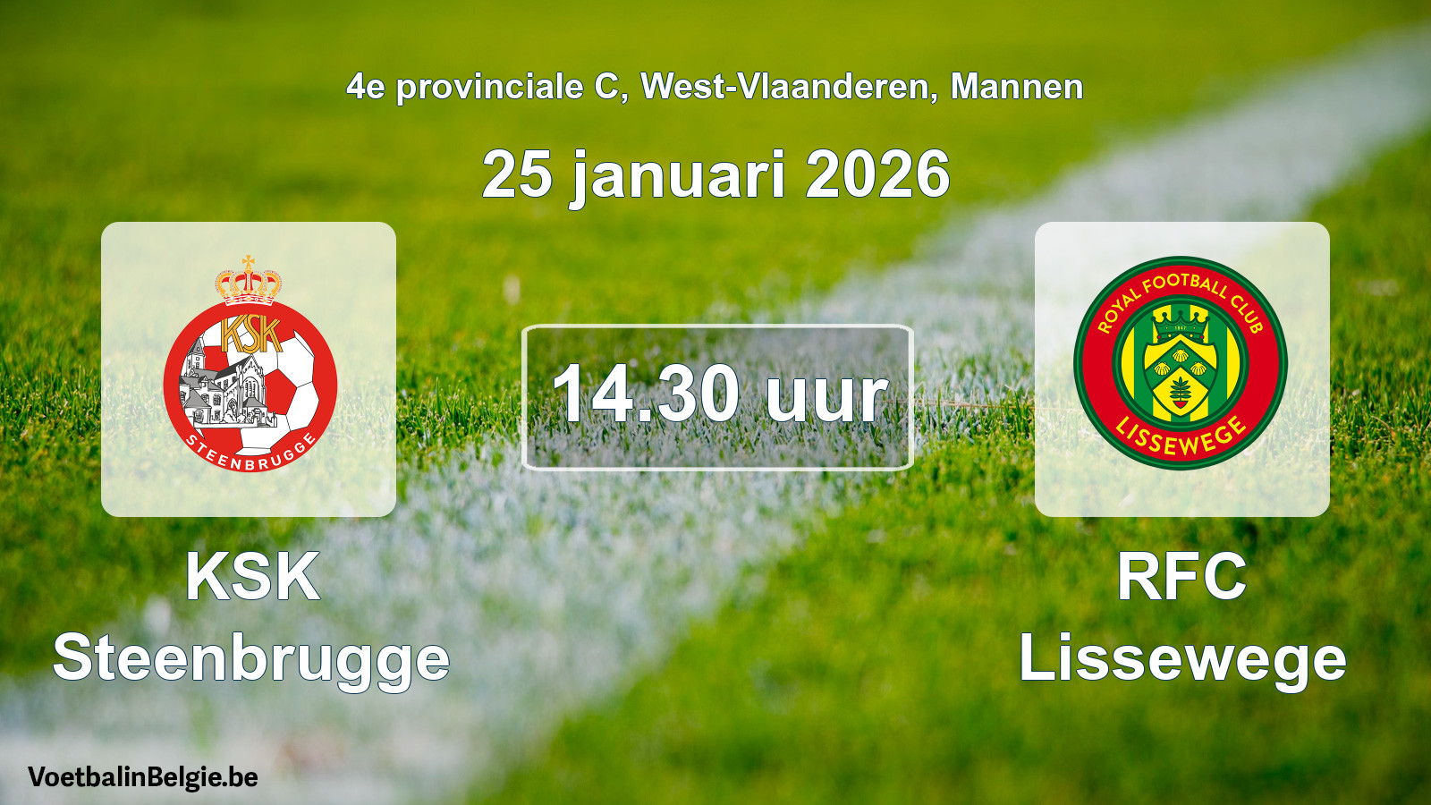 Scheduled match men football: KSK Steenbrugge - RFC Lissewege (25 January 2026)