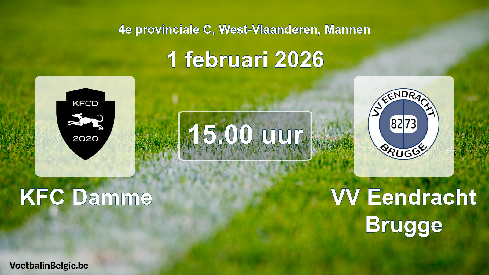 Scheduled match men football: KFC Damme - VV Eendracht Brugge (1 February 2026)