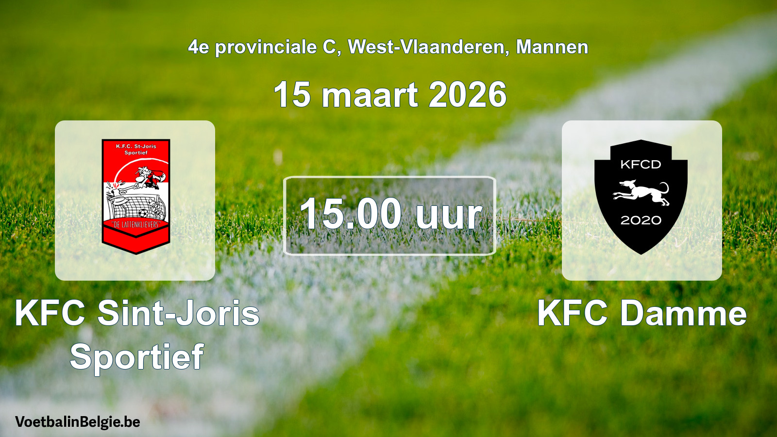 Scheduled match men football: KFC Sint-Joris Sportief - KFC Damme (15 March 2026)