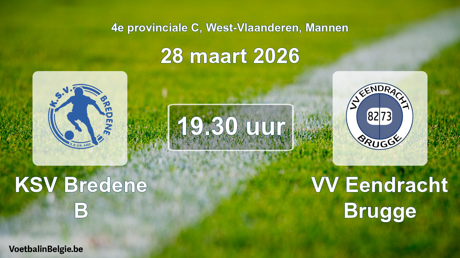 Scheduled match men football: KSV Bredene B - VV Eendracht Brugge (28 March 2026)
