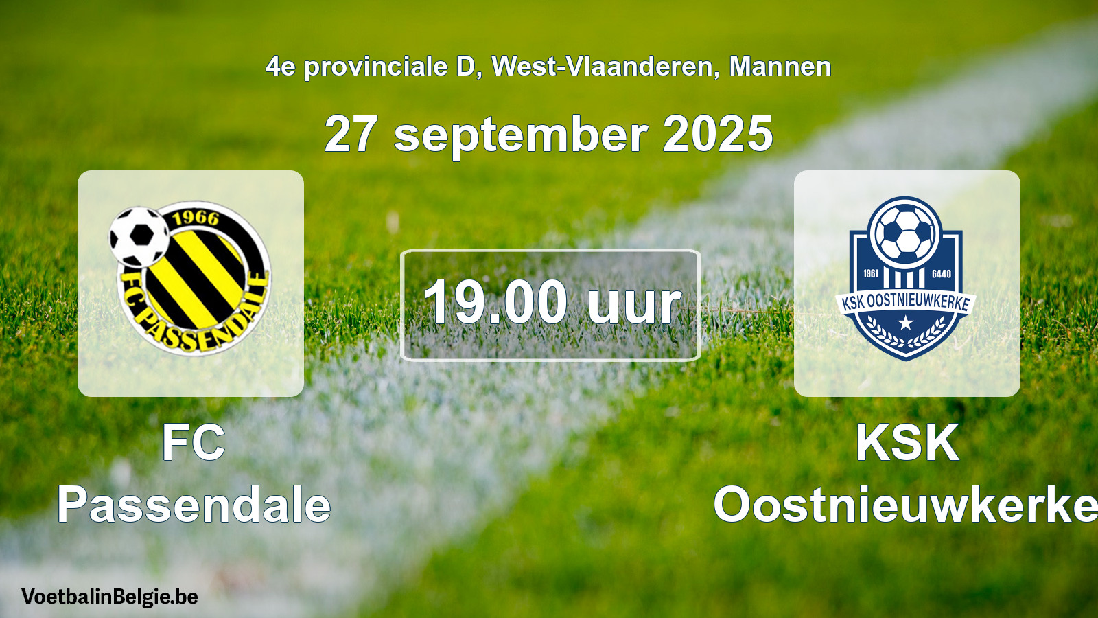 Scheduled match men football: FC Passendale - KSK Oostnieuwkerke (27 September 2025)
