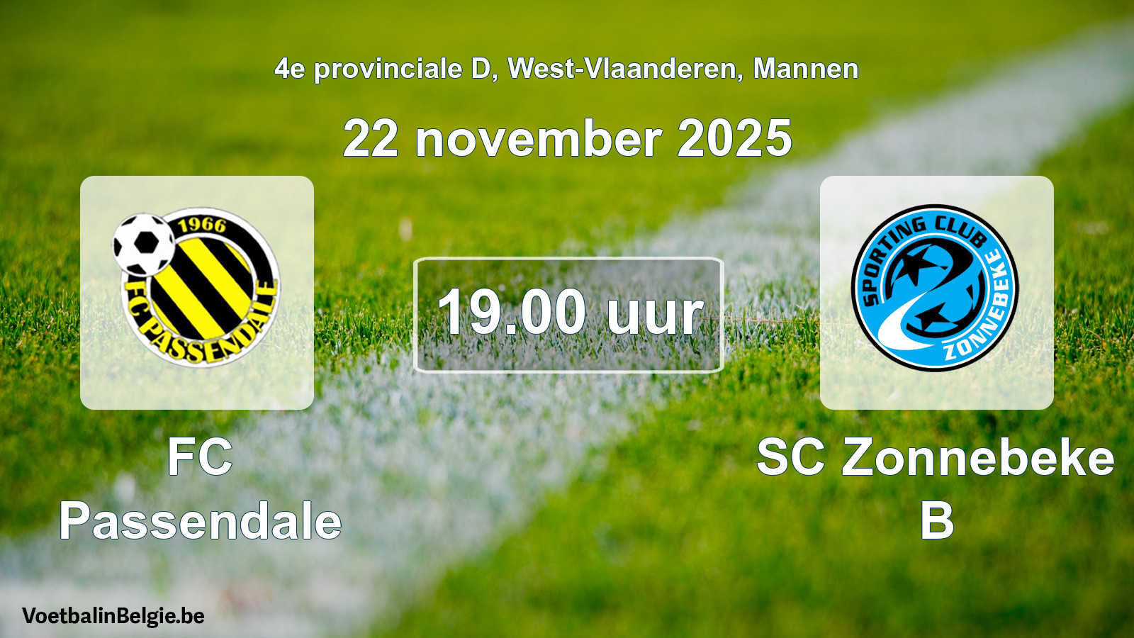Scheduled match men football: FC Passendale - SC Zonnebeke B (22 November 2025)