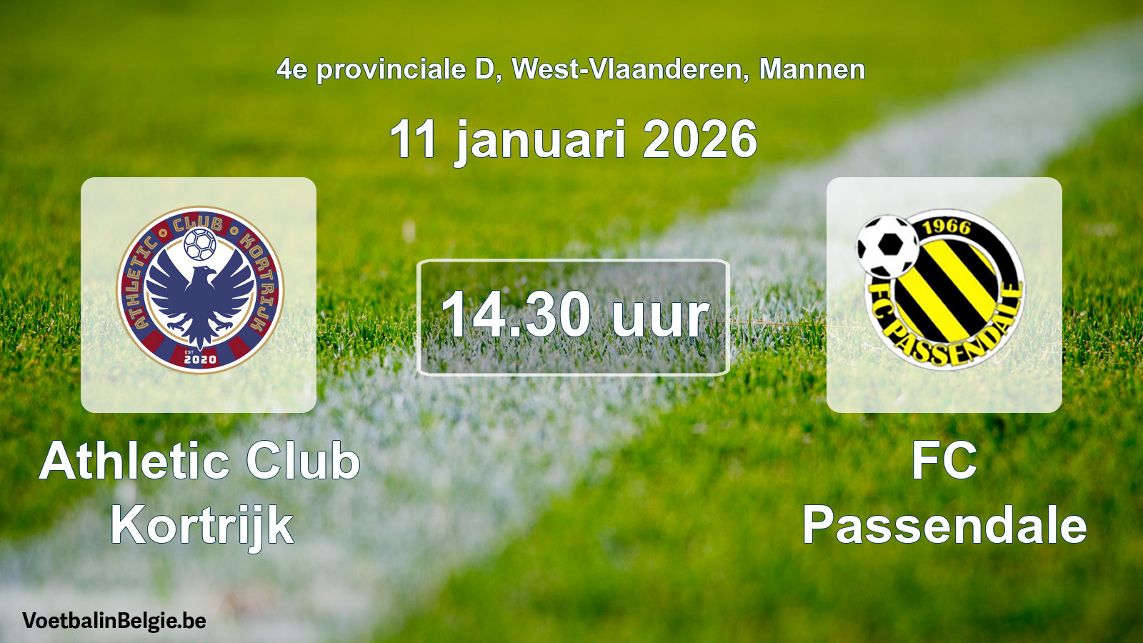 Geplantes Spiel männer-Fußball: Athletic Club Kortrijk - FC Passendale (11 Januar 2026)