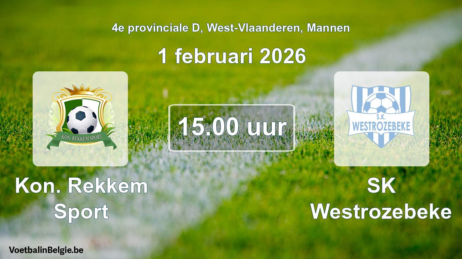 Geplande wedstrijd mannenvoetbal: Kon. Rekkem Sport - SK Westrozebeke (1 februari 2026)
