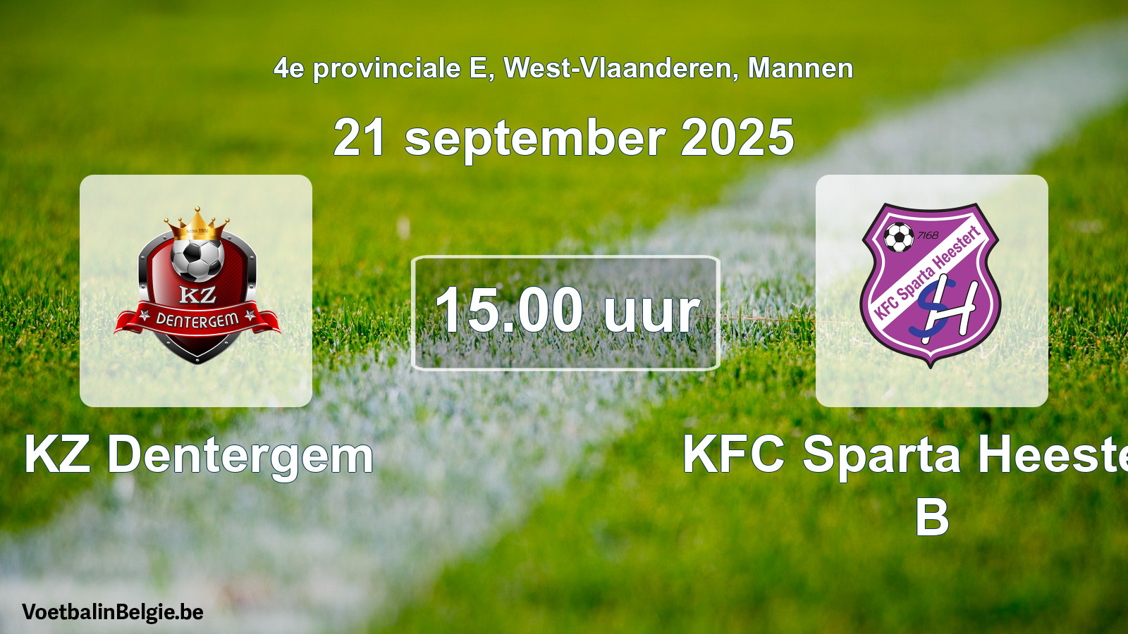 Scheduled match men football: KZ Dentergem - KFC Sparta Heestert B (21 September 2025)