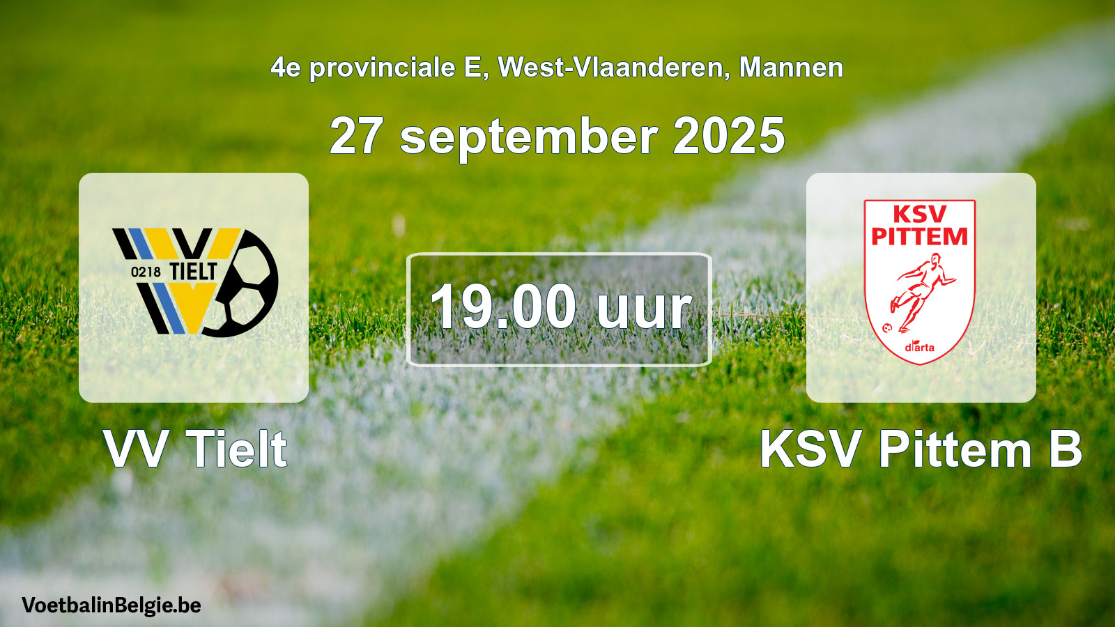 Scheduled match men football: VV Tielt - KSV Pittem B (27 September 2025)