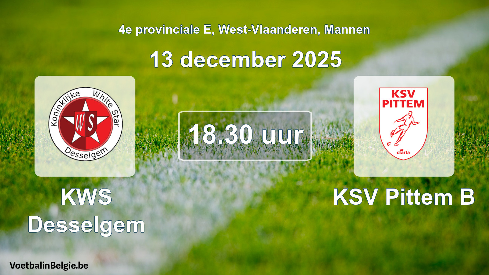 Scheduled match men football: KWS Desselgem - KSV Pittem B (13 December 2025)