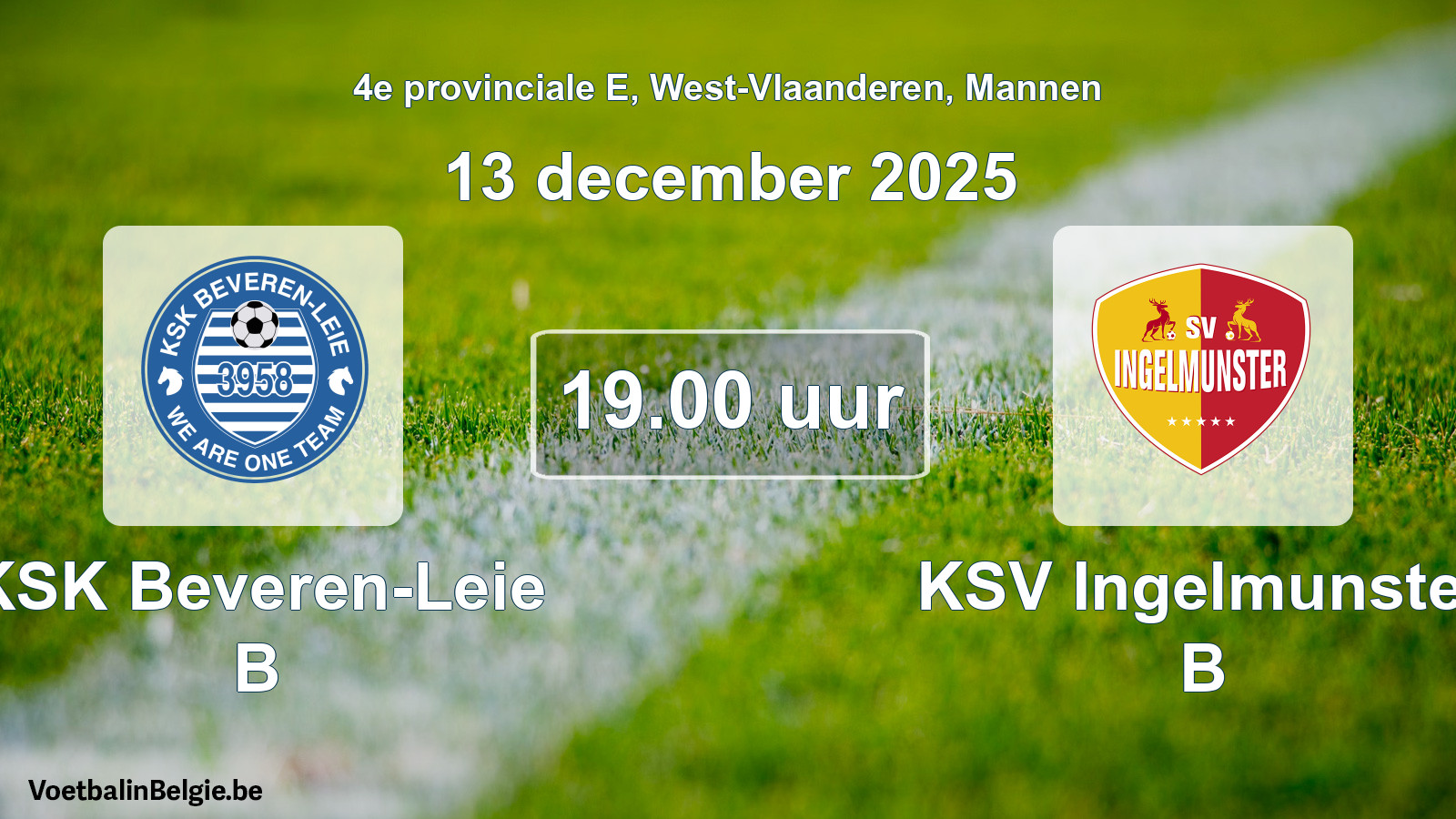 Scheduled match men football: KSK Beveren-Leie B - KSV Ingelmunster B (13 December 2025)