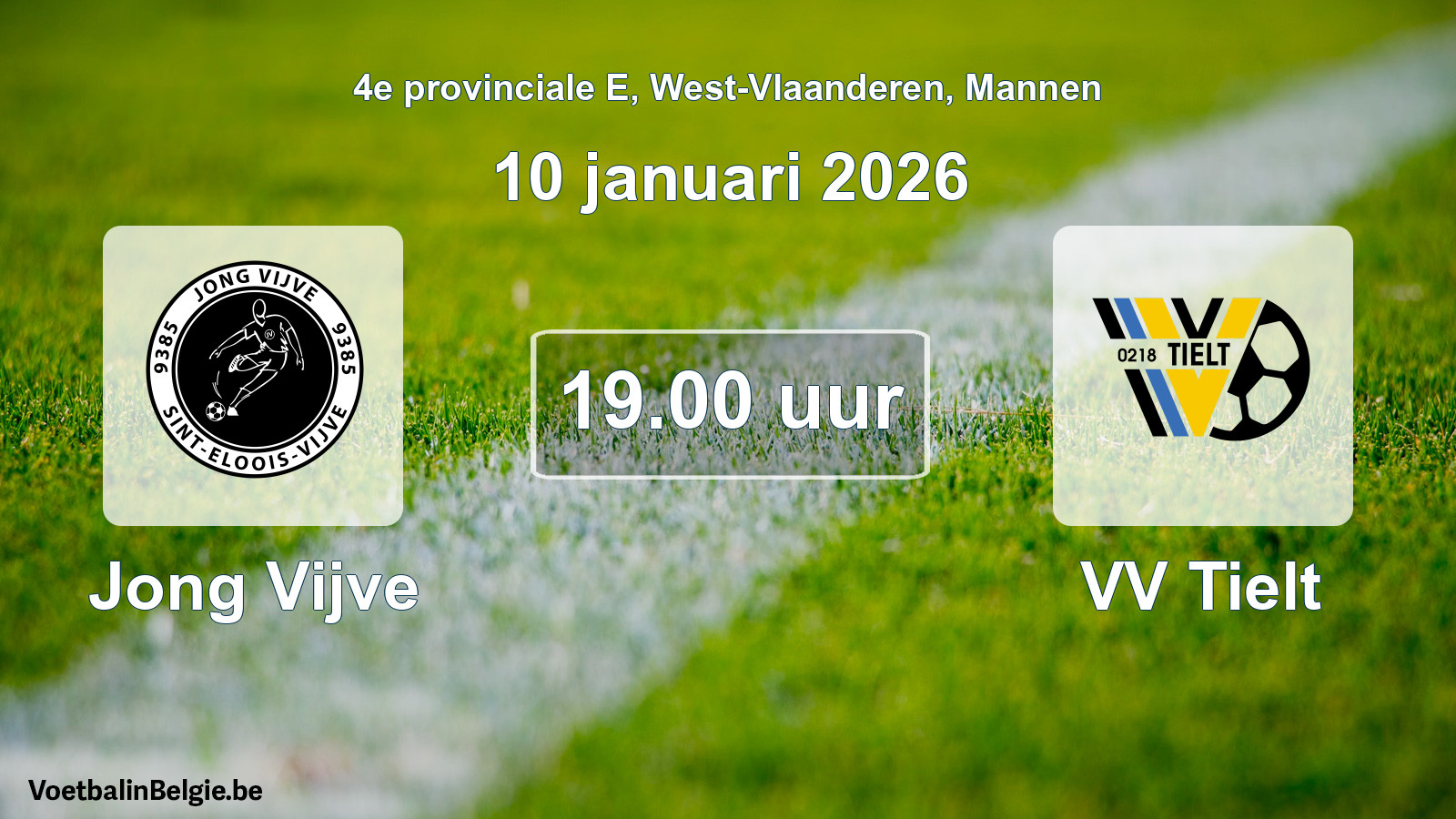 Scheduled match men football: Jong Vijve - VV Tielt (10 January 2026)