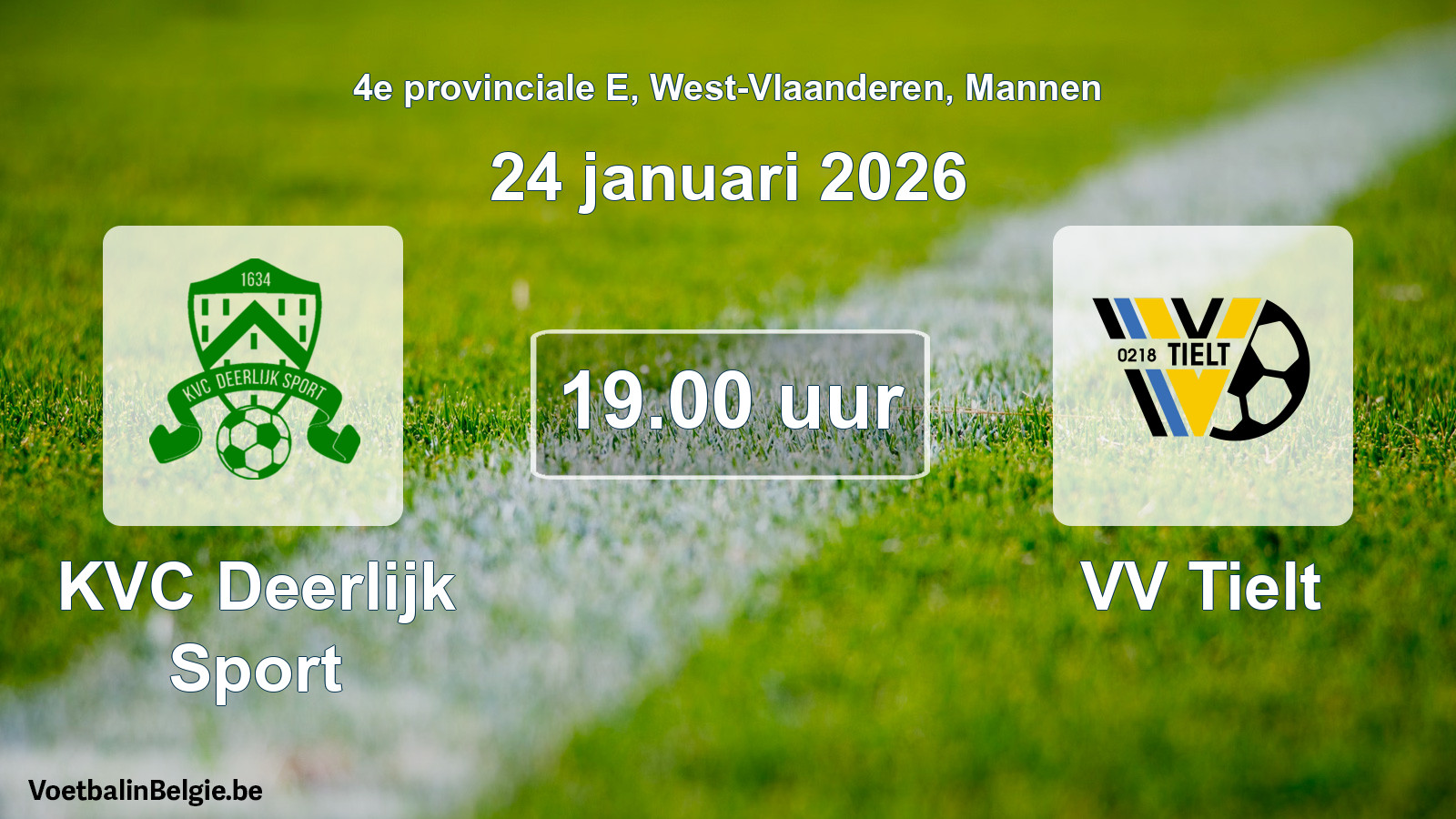 Scheduled match men football: KVC Deerlijk Sport - VV Tielt (24 January 2026)
