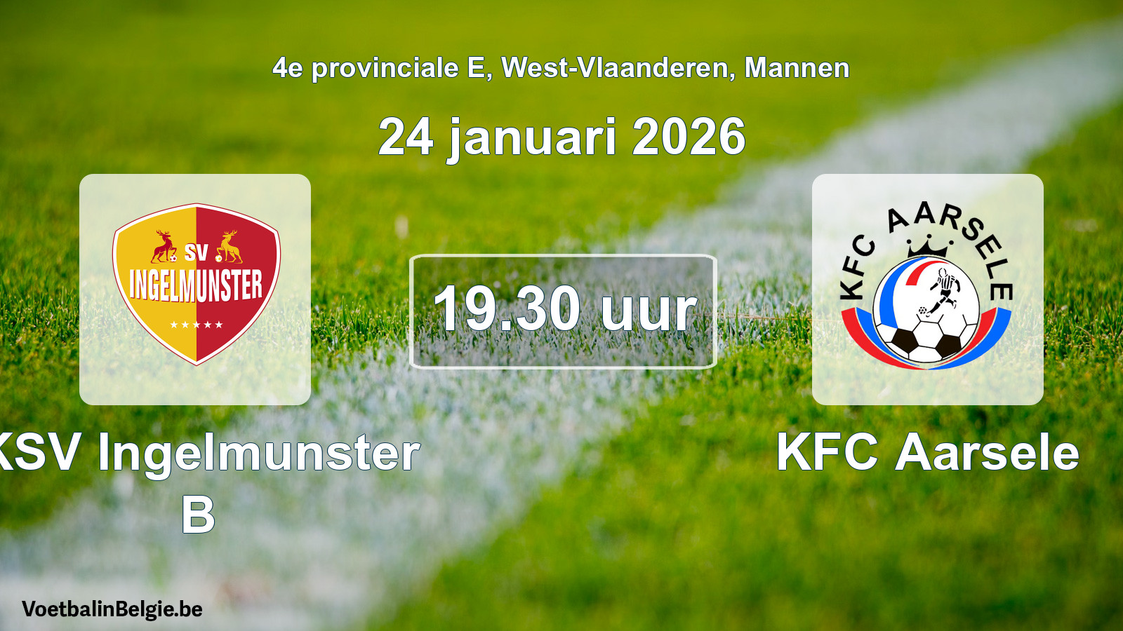 Scheduled match men football: KSV Ingelmunster B - KFC Aarsele (24 January 2026)