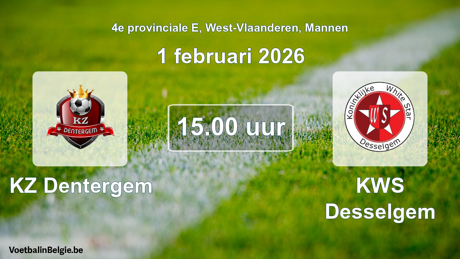 Scheduled match men football: KZ Dentergem - KWS Desselgem (1 February 2026)