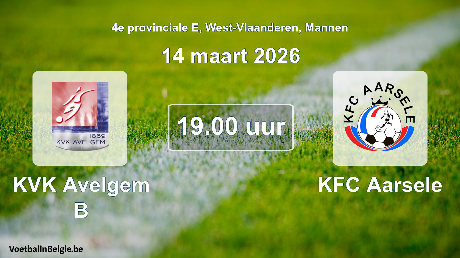 Scheduled match men football: KVK Avelgem B - KFC Aarsele (14 March 2026)