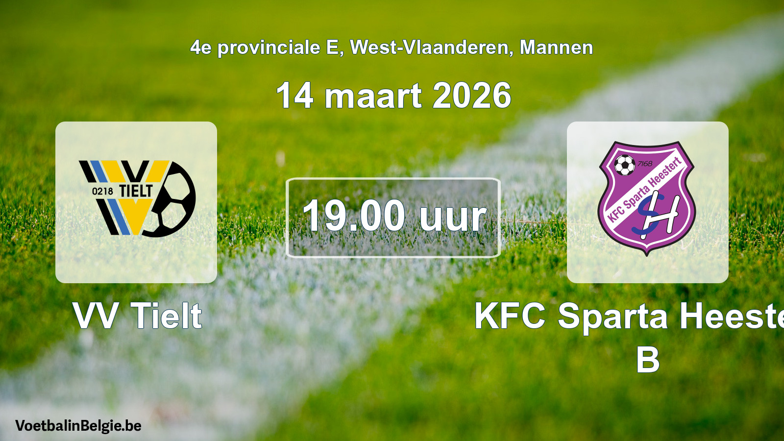 Scheduled match men football: VV Tielt - KFC Sparta Heestert B (14 March 2026)