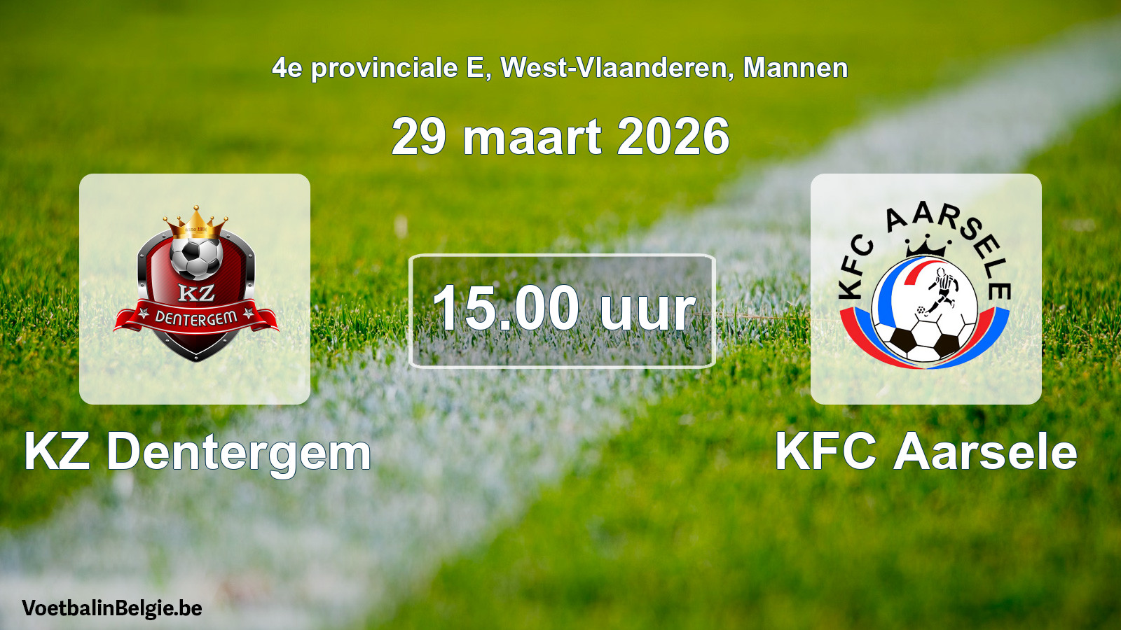 Scheduled match men football: KZ Dentergem - KFC Aarsele (29 March 2026)