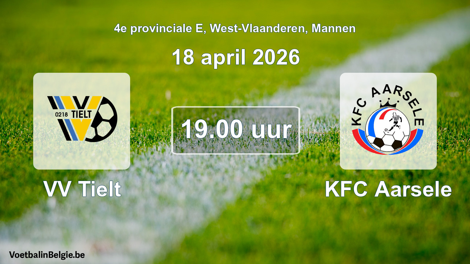 Scheduled match men football: VV Tielt - KFC Aarsele (18 April 2026)
