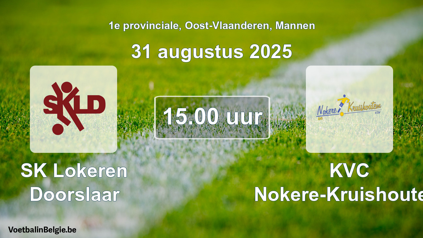 Scheduled match men football: SK Lokeren Doorslaar - KVC Nokere-Kruishoutem (31 August 2025)