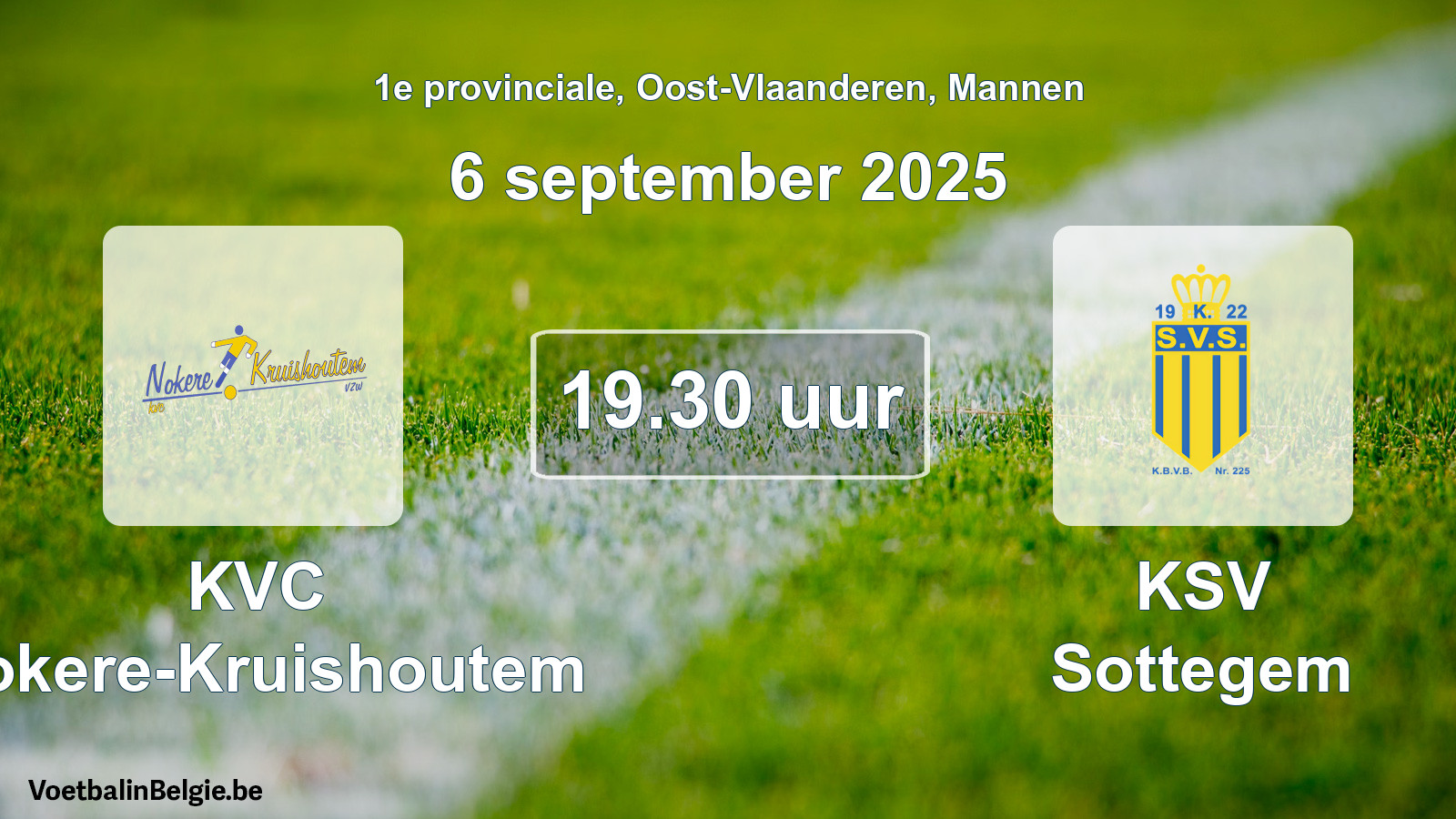 Scheduled match men football: KVC Nokere-Kruishoutem - KSV Sottegem (6 September 2025)