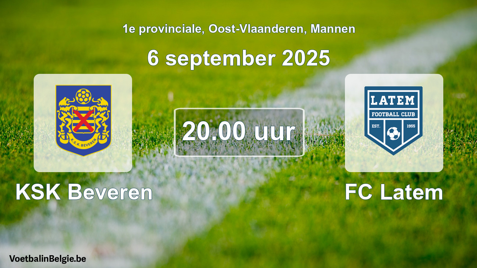 Scheduled match men football: KSK Beveren - FC Latem (6 September 2025)