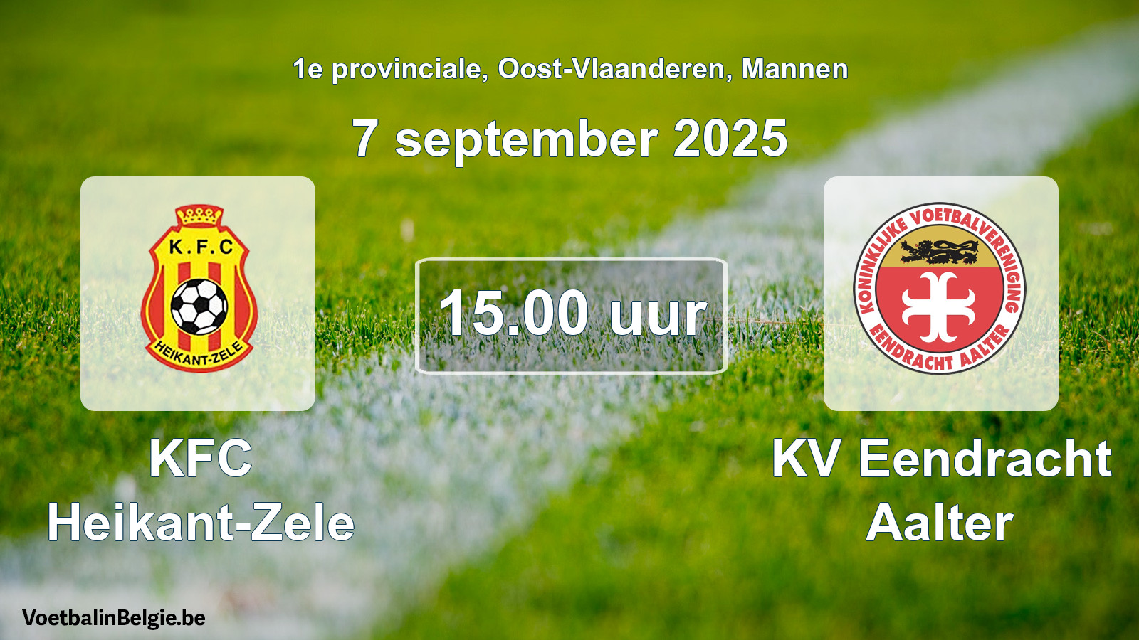 Scheduled match men football: KFC Heikant-Zele - KV Eendracht Aalter (7 September 2025)