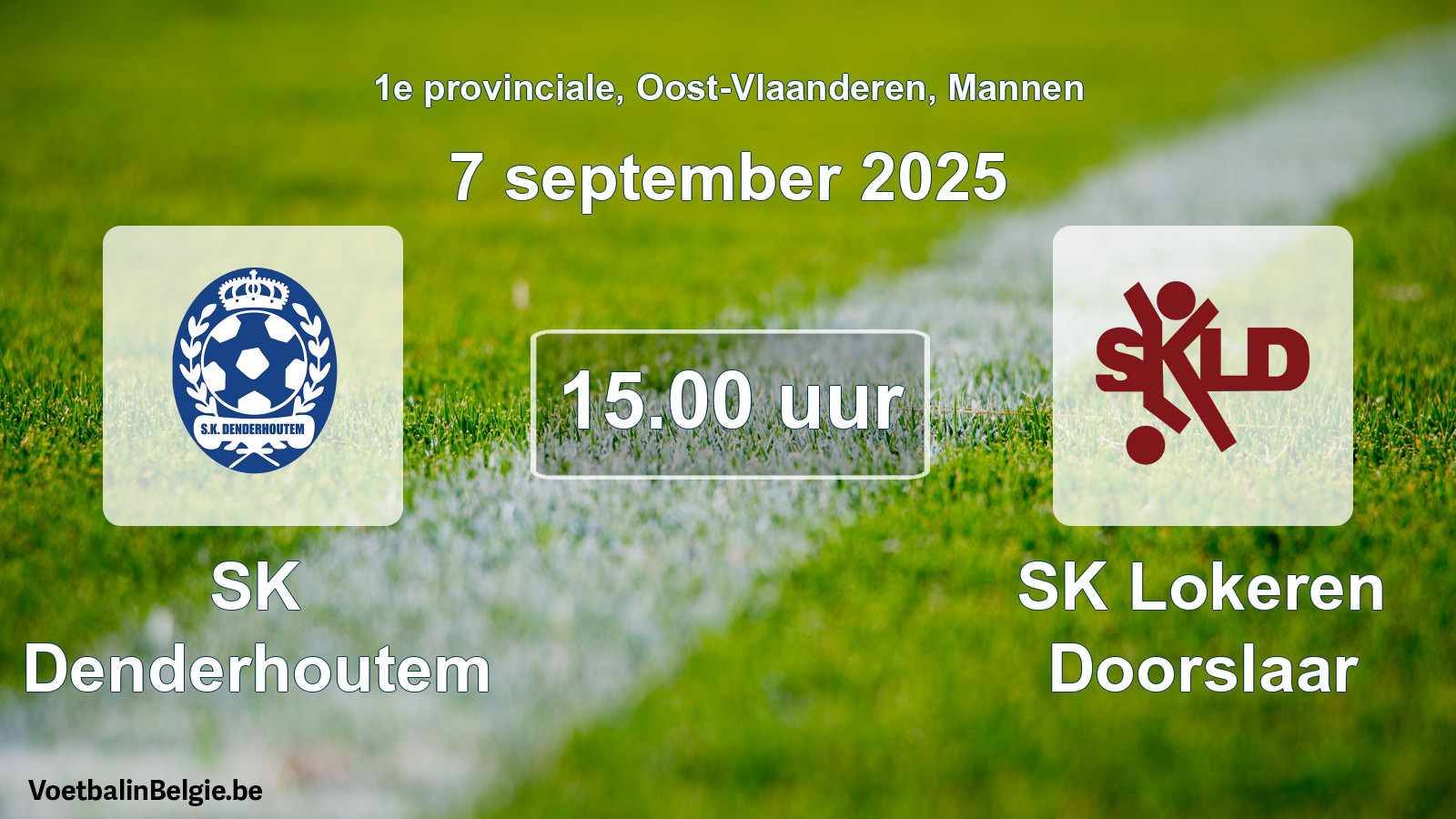 Geplande wedstrijd mannenvoetbal: SK Denderhoutem - SK Lokeren Doorslaar (7 september 2025)