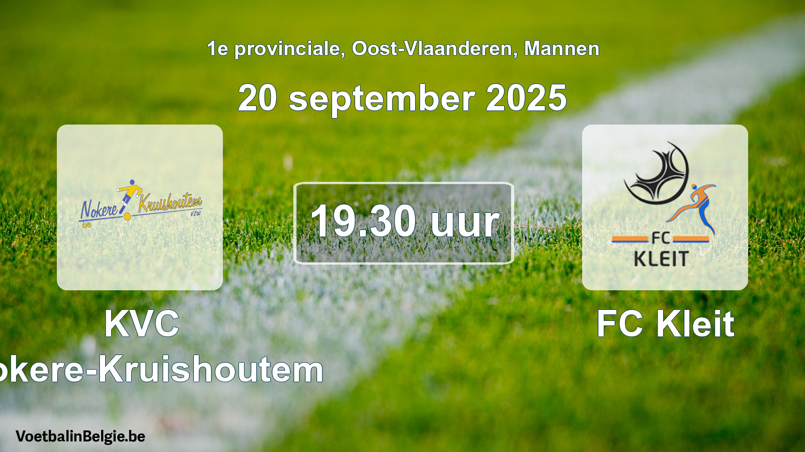 Scheduled match men football: KVC Nokere-Kruishoutem - FC Kleit (20 September 2025)
