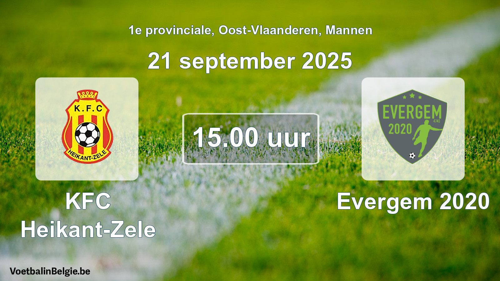 Scheduled match men football: KFC Heikant-Zele - Evergem 2020 (21 September 2025)